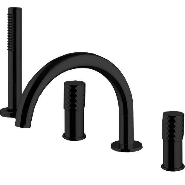 Смеситель на борт ванны Fima Carlo Frattini Spillo Tech F3044TNXNS (черный матовый), с изливом