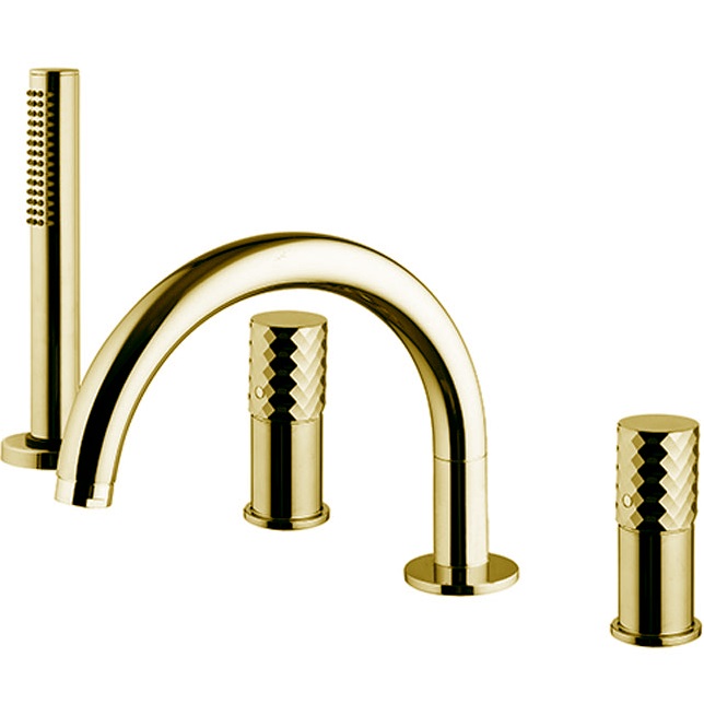 Смеситель на борт ванны Fima Carlo Frattini Spillo Tech F3044TNXOR (золотой), с изливом