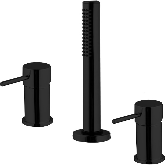 Смеситель на борт ванны Fima Carlo Frattini Spillo Up F3044/1NNS (черный матовый), без излива