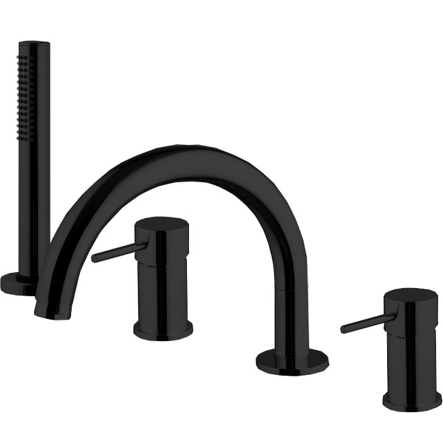 Смеситель на борт ванны Fima Carlo Frattini Spillo Up F3044NNS (черный матовый), с изливом