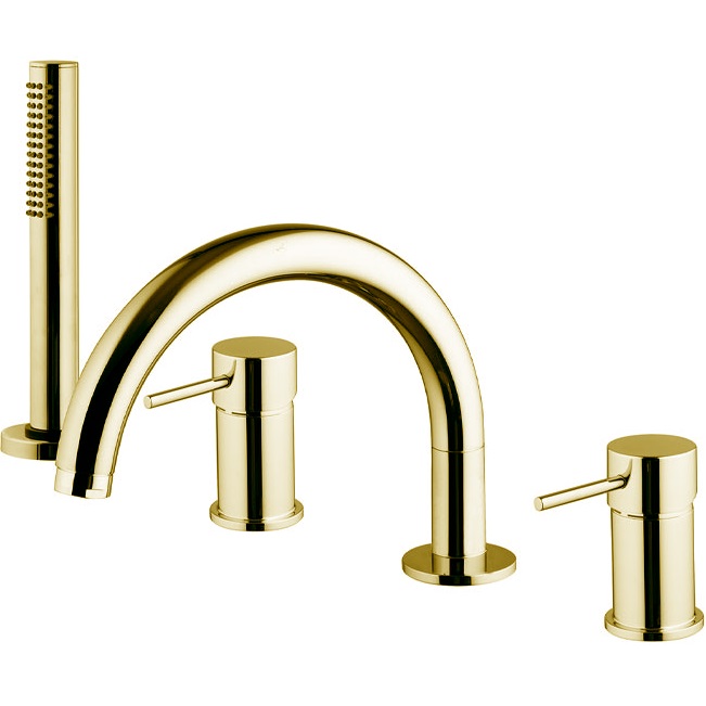 Смеситель на борт ванны Fima Carlo Frattini Spillo Up F3044NOR (золотой), с изливом