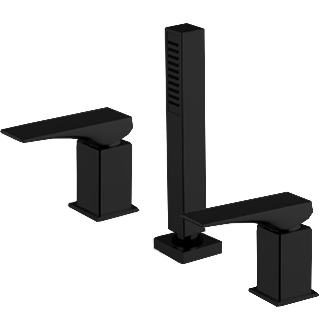 Смеситель на борт ванны Fima Carlo Frattini Zeta F3974/1NNS (черный матовый), без излива