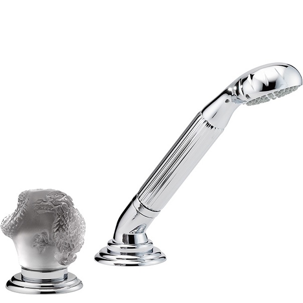 Смеситель на борт ванны с ручным душем THG Dragon Moon U5G-A02-6532/60A (хром, хрусталь), без излива, прогрессивный