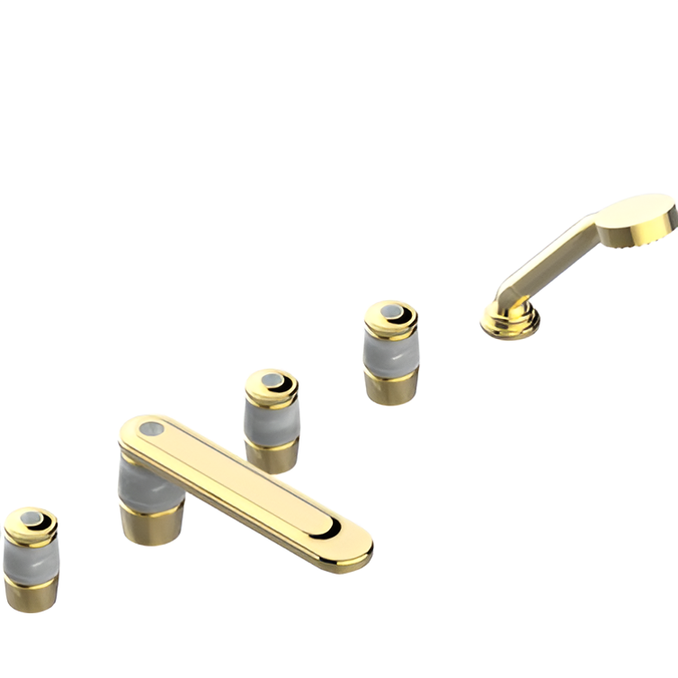 Смеситель на борт ванны THG Corvair Fior di Bosco U8K-F01-1132SG (золотой), с изливом