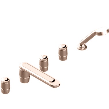 Смеситель на борт ванны THG Corvair U8D-H62-1132SG (розовое золотой), с изливом