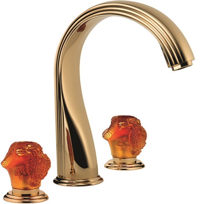 Смеситель на борт ванны THG Dragon Sun U5D-F01-25SG (золотой, оранжевый хрусталь), с изливом
