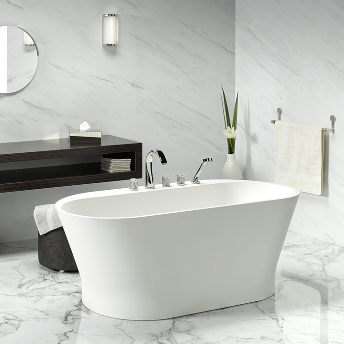 Смеситель на борт ванны THG Hirondelles Platinum Stamped A4K-B01-1132SG (никель, платина), с ручным душем