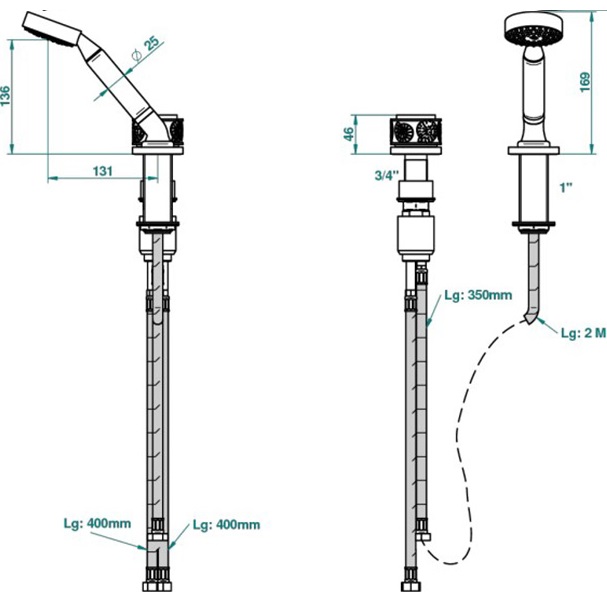 Смеситель на борт ванны THG Island U5B-F30-6532/60A (золотой), прогрессивный