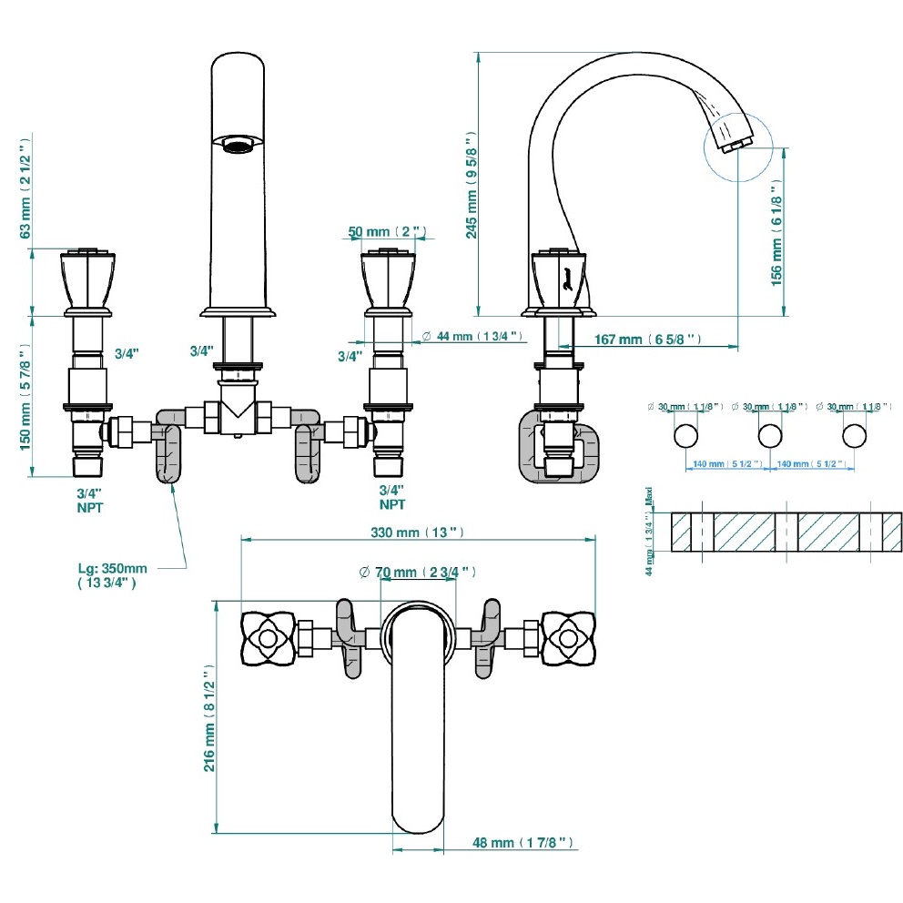 Смеситель на борт ванны THG Petale de Cristal rouge U6C-F01-25SG (золотой, красный хрусталь), с изливом