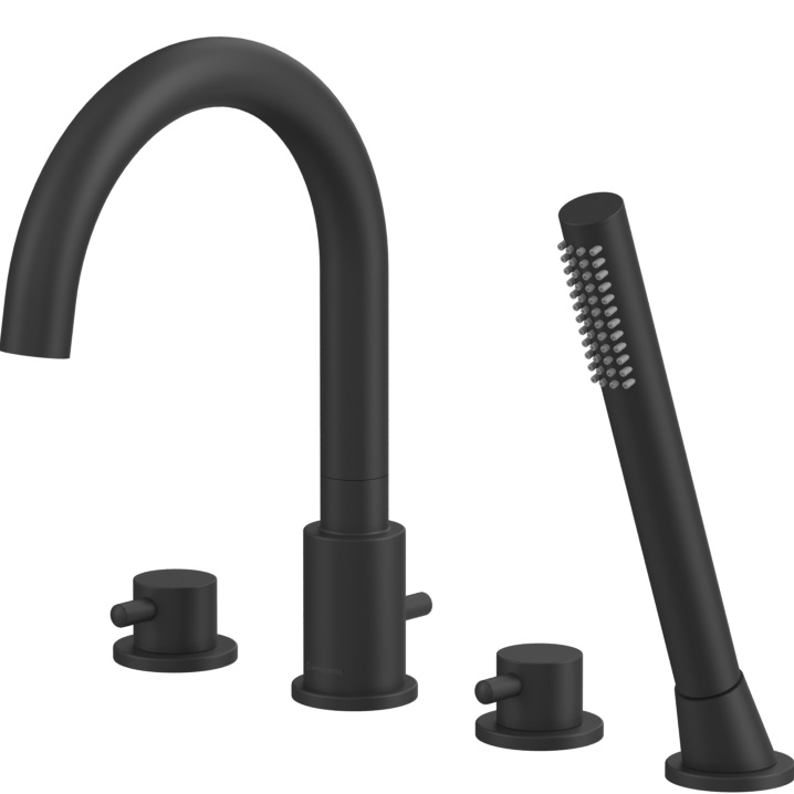 Смеситель на борт ванны Whitecross Серия Y Y1232BL (черный матовый), с изливом