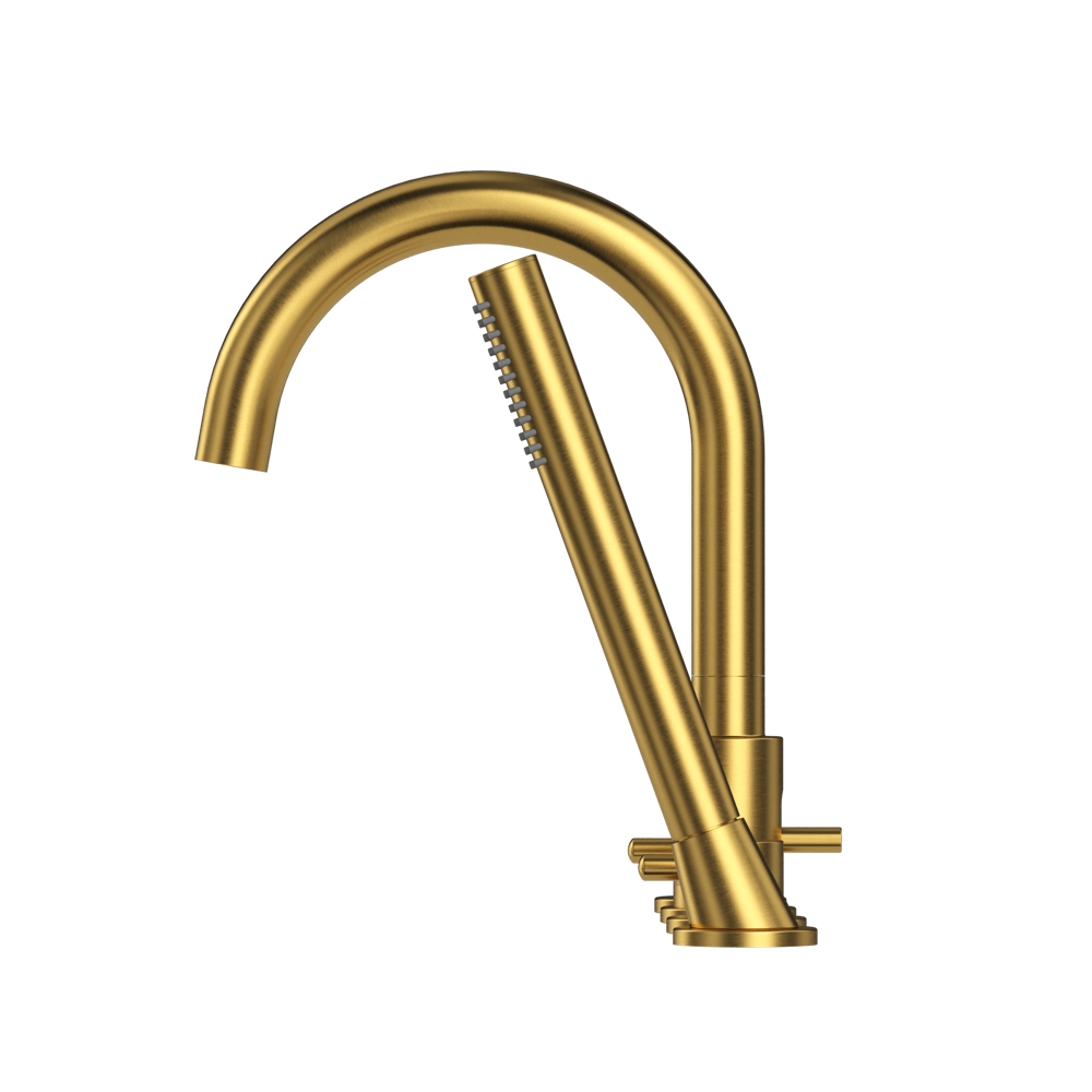 Смеситель на борт ванны Whitecross Серия Y Y1232GLB (золото брашированное), с изливом