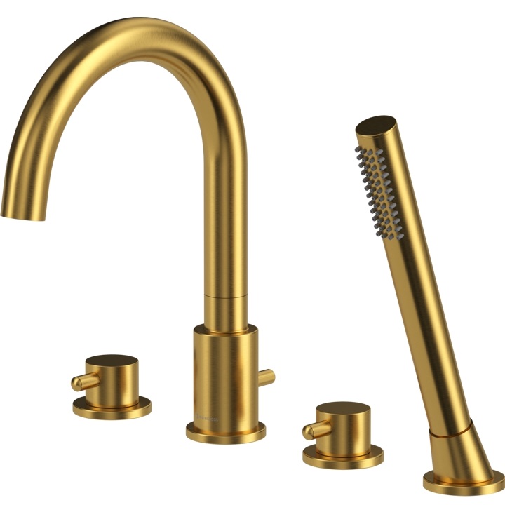 Смеситель на борт ванны Whitecross Серия Y Y1232GLB (золото брашированное), с изливом