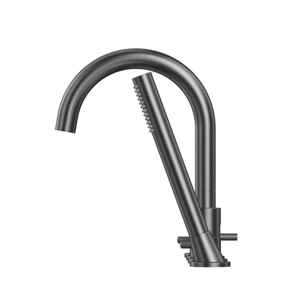 Смеситель на борт ванны Whitecross Серия Y Y1232GM (оружейный металл), с изливом