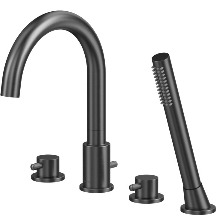 Смеситель на борт ванны Whitecross Серия Y Y1232GM (оружейный металл), с изливом