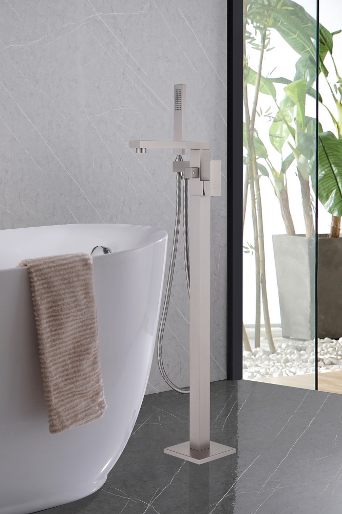 Смеситель напольный для ванны Abber Daheim AF8215SP (сатин)