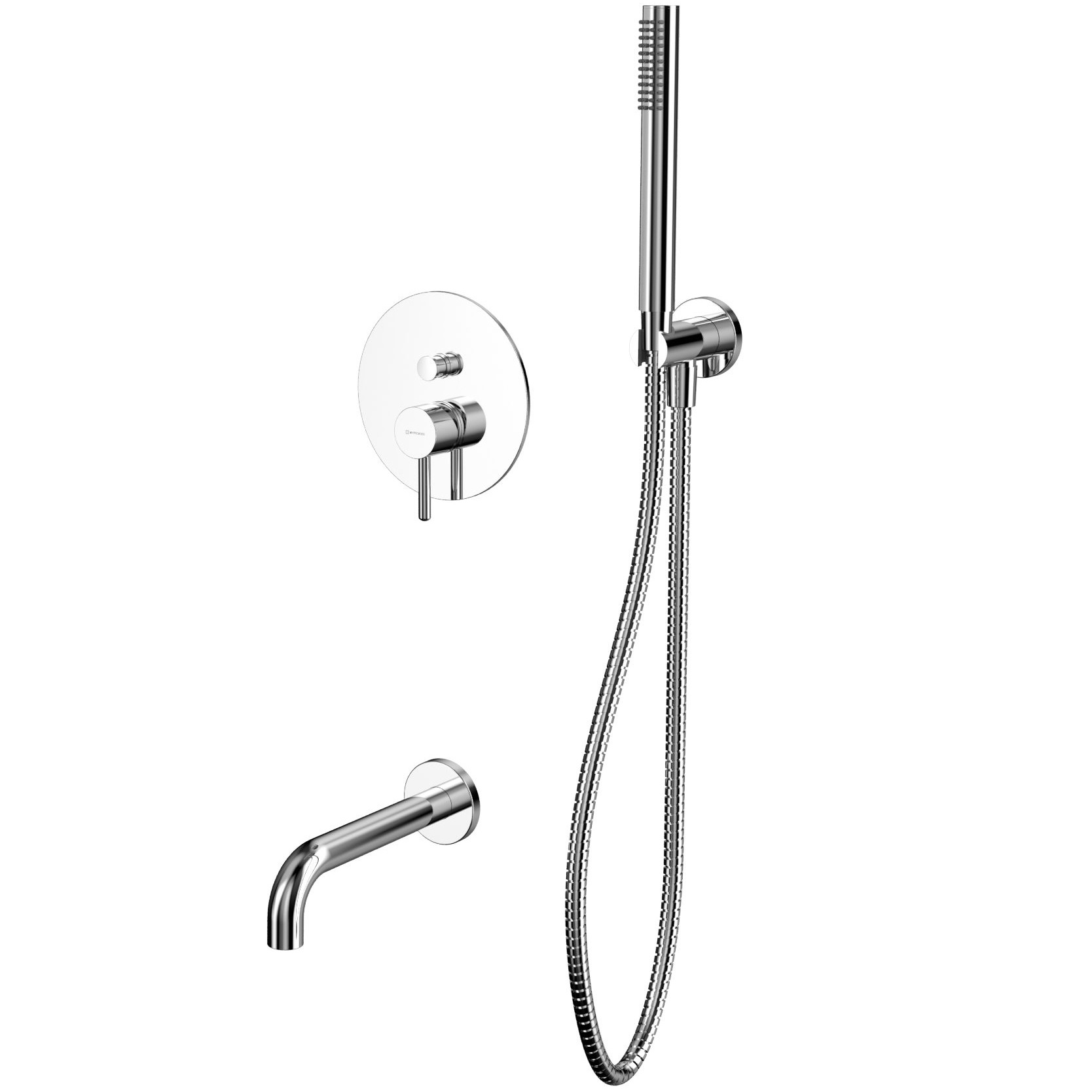 Смеситель с душевым комплектом для ванны скрытого монтажа Whitecross Серия Y YSET06CR (хром), с изливом