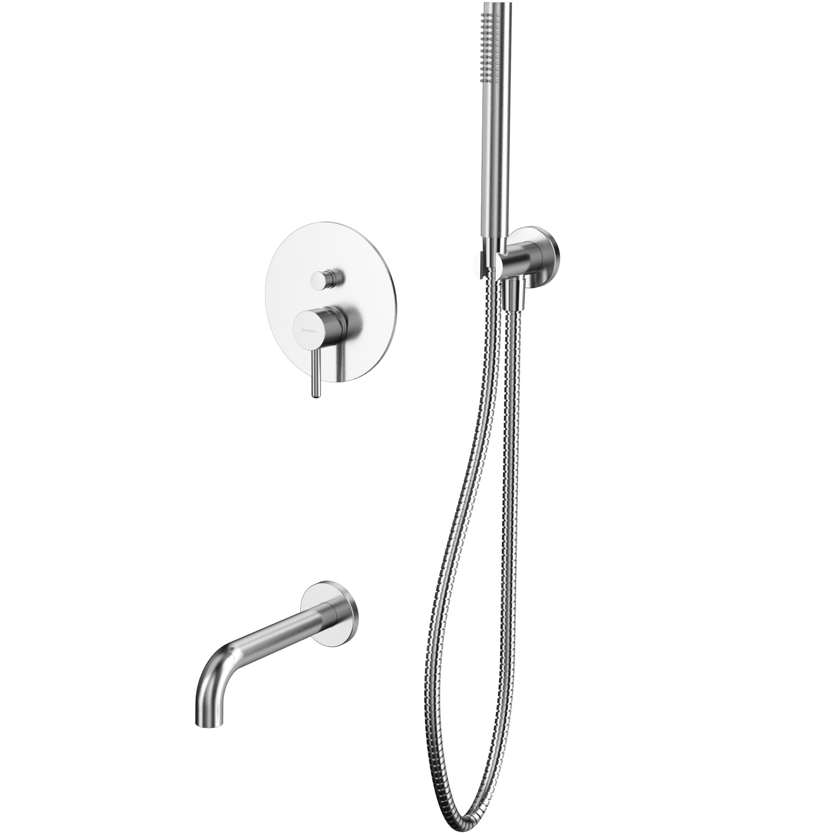 Смеситель с душевым комплектом для ванны скрытого монтажа Whitecross Серия Y YSET06NIB (никель брашированный), с изливом