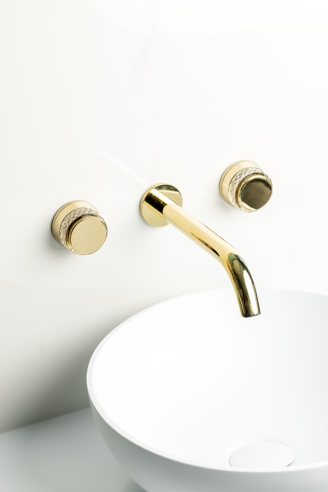 Смеситель для раковины скрытого монтажа Boheme Aura 152-2-G-A (золотой), без донного клапана