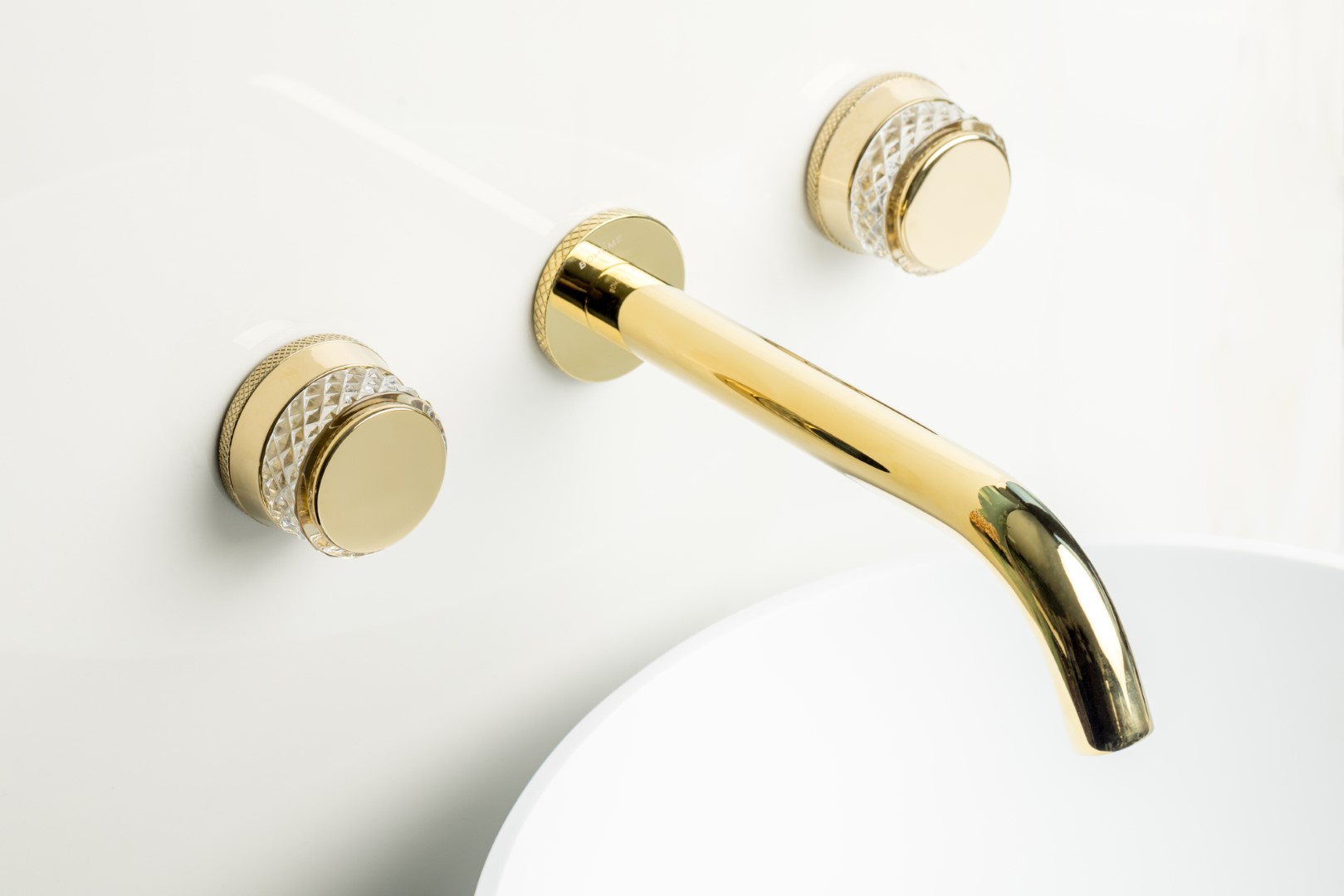 Смеситель для раковины скрытого монтажа Boheme Aura 152-2-G-A (золотой), без донного клапана