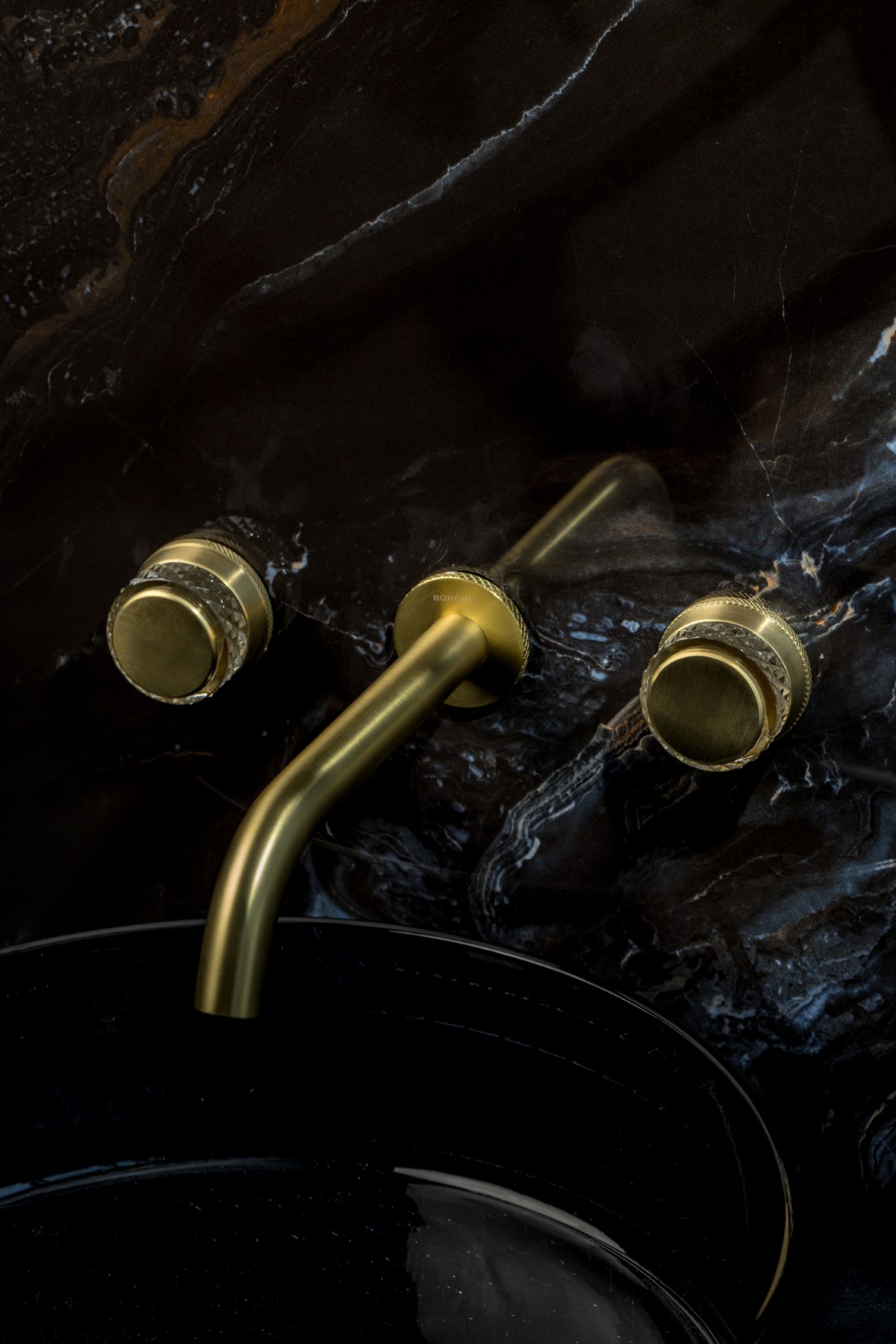 Смеситель для раковины скрытого монтажа Boheme Aura 152-2-MG-A (золото матовое), без донного клапана