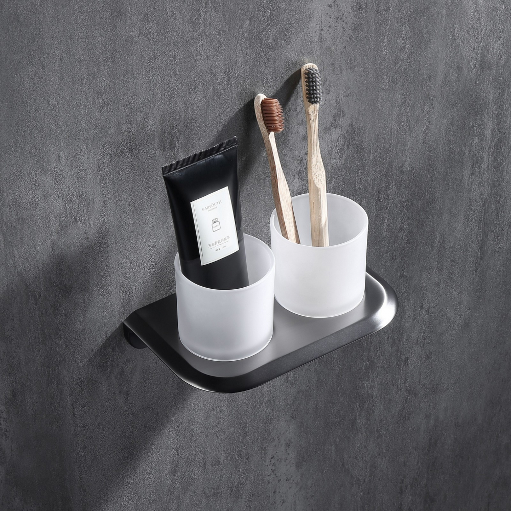 Стакан для зубных щеток Abber Nord AA1557NG (никель), двойной