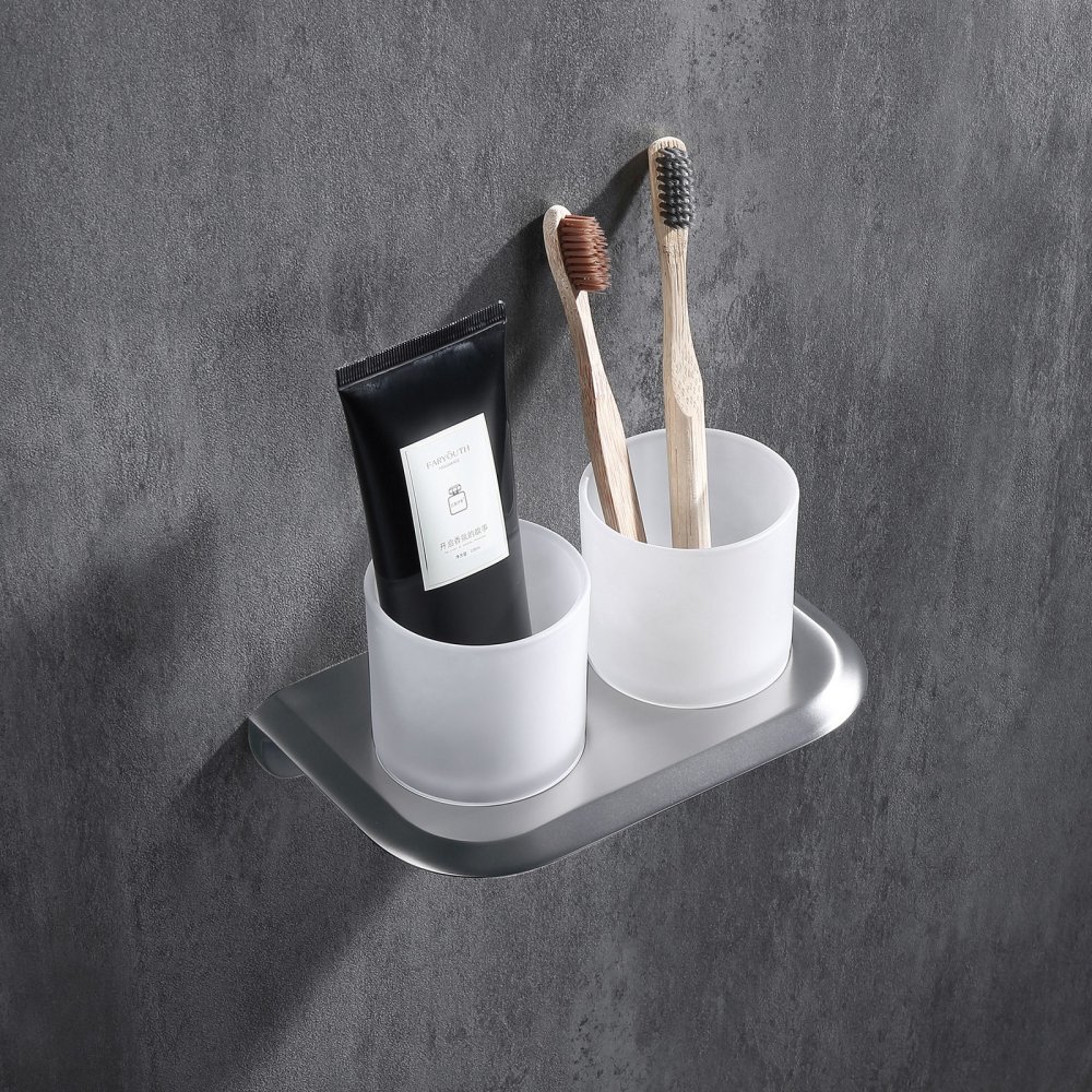 Стакан для зубных щеток Abber Nord AA1557SP (сатин), двойной