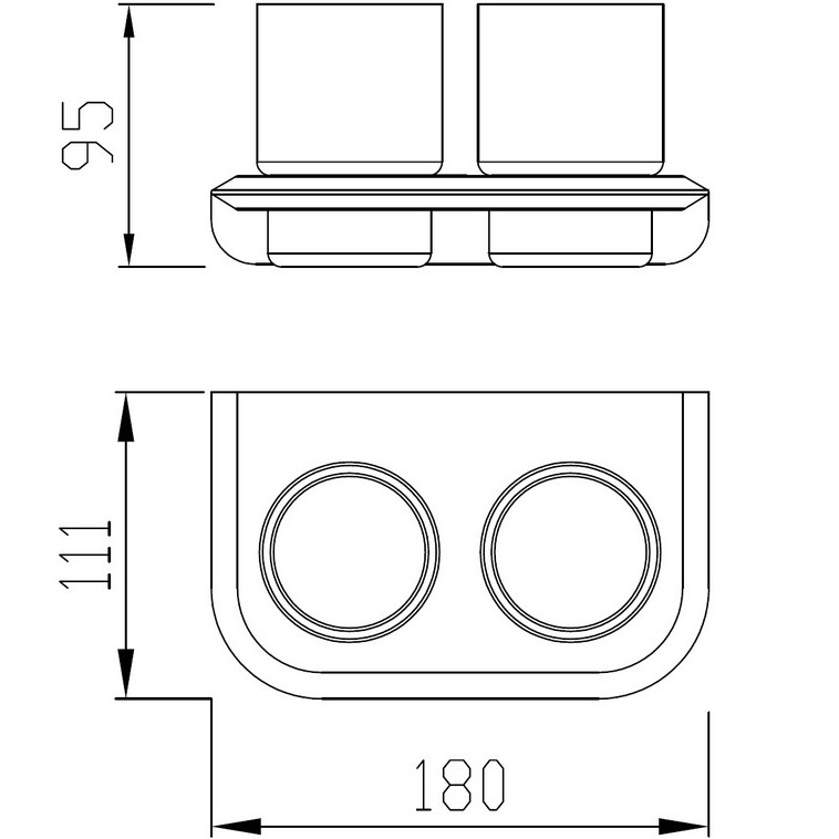 Стакан для зубных щеток Abber Nord AA1557NG (никель), двойной