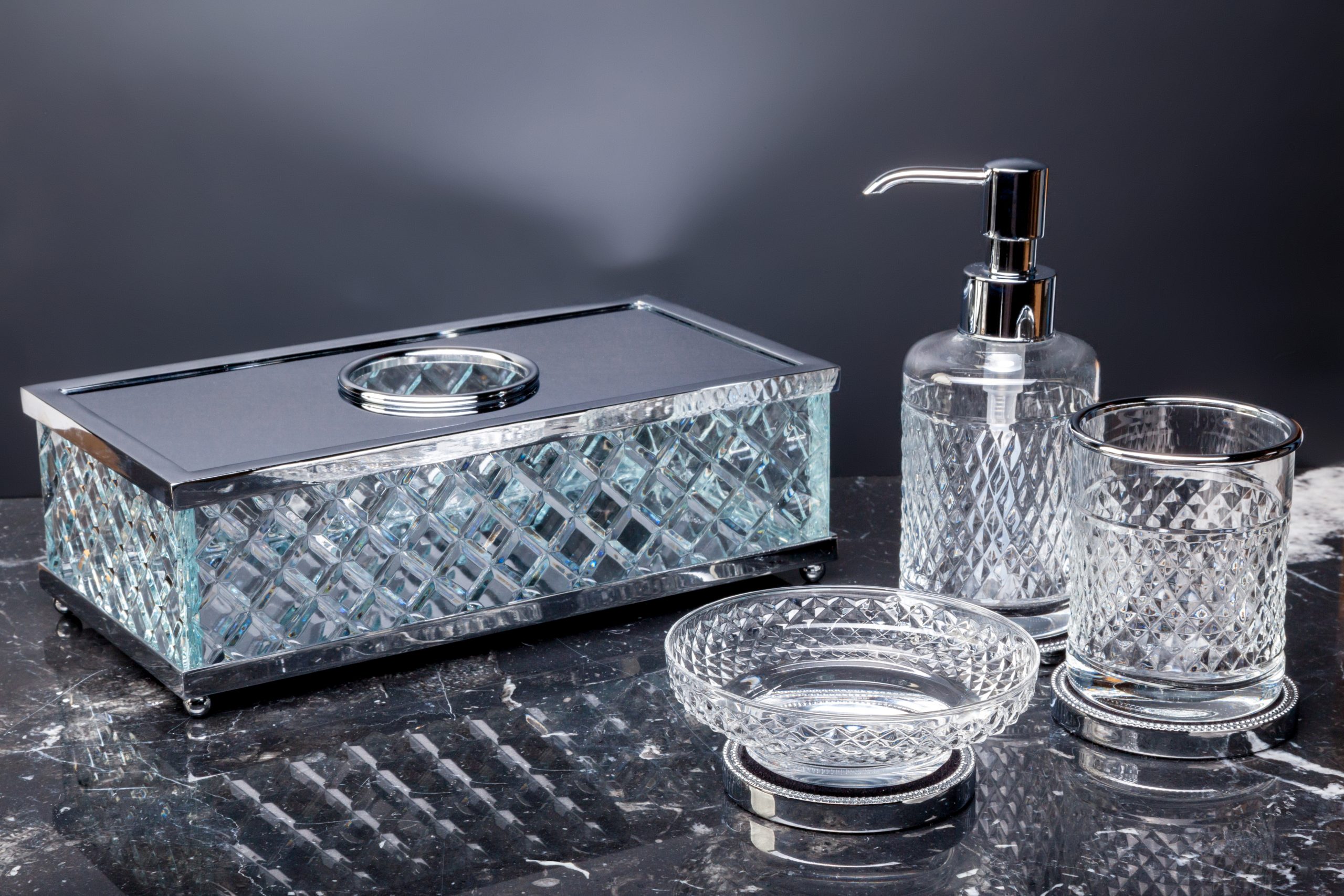 Стакан для зубных щеток настольный Boheme Murano Cristal 10217 (хром)