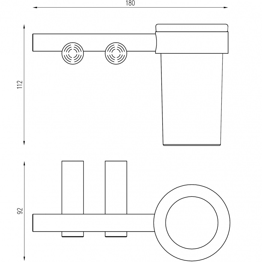 Стакан для зубных щеток с держателем Abber Osten 316 AA1860BST (сталь брашированная)