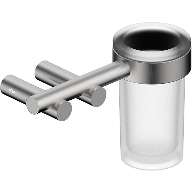 Стакан для зубных щеток с держателем Abber Osten 316 AA1860BST (сталь брашированная)