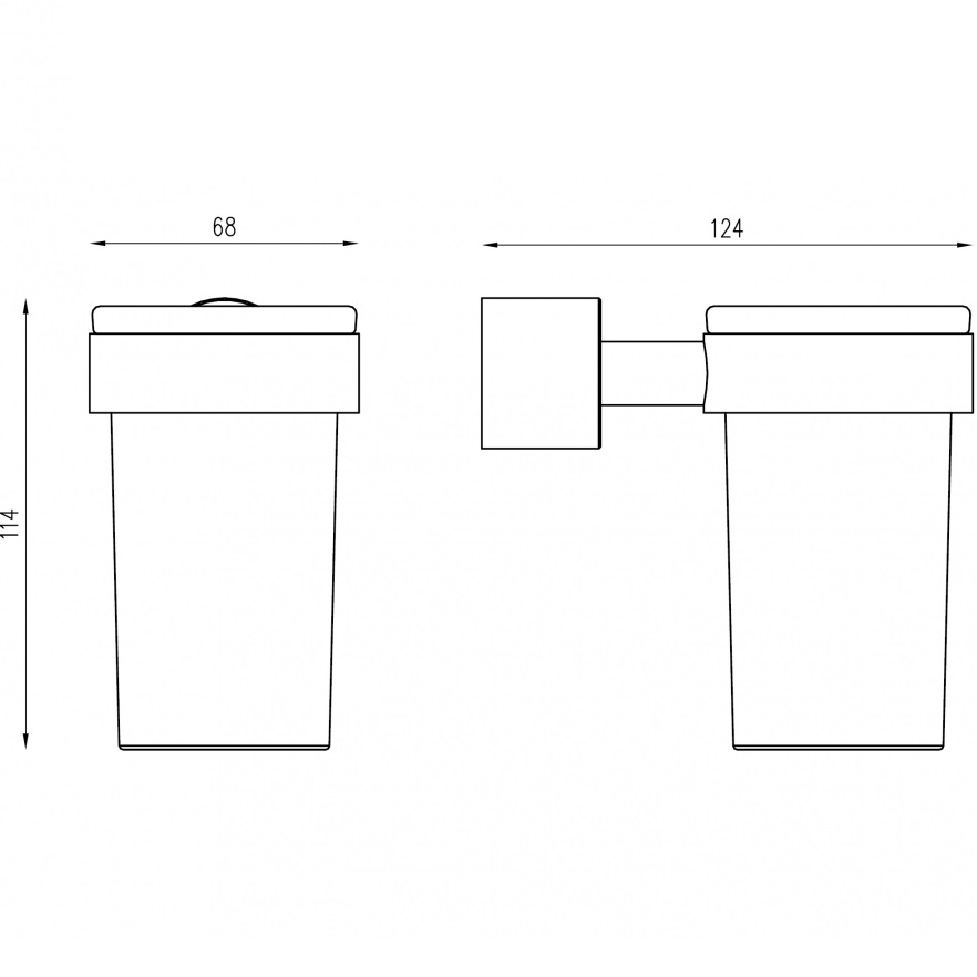 Стакан для зубных щеток с держателем Abber Osten 316 AA1861BGG (оружейная сталь брашированная)