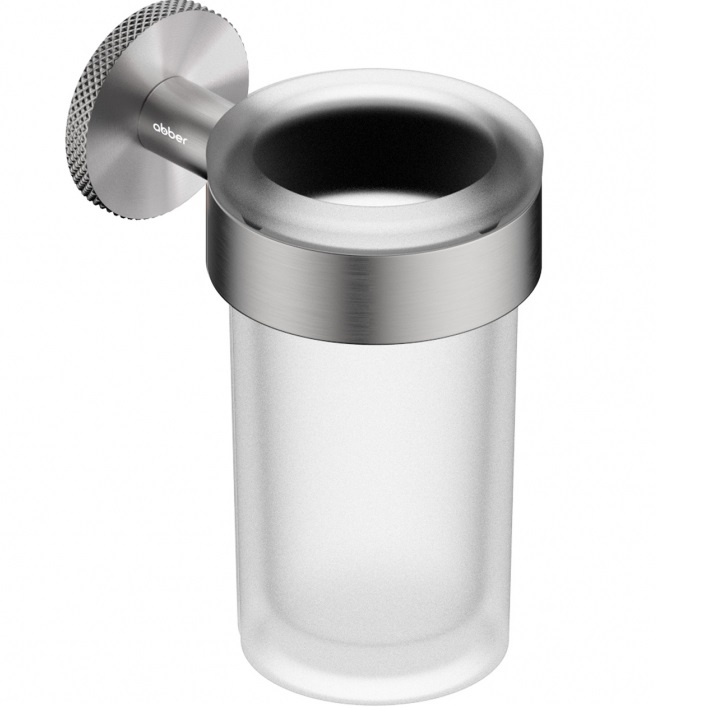 Стакан для зубных щеток с держателем Abber Pol 316 AA1960BST (сталь брашированная)