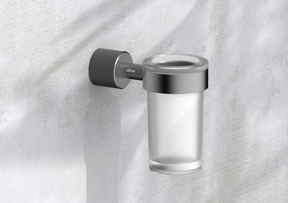 Стакан для зубных щеток с держателем Abber Pol 316 AA1961BGG (оружейная сталь брашированная)