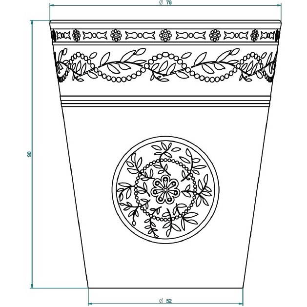 Стакан фарфоровый настольный THG Marquise platinum decor A7G-A02-4608 (белый, платина)