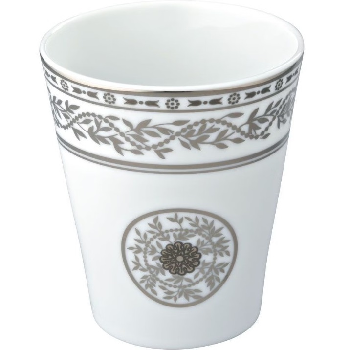 Стакан фарфоровый настольный THG Marquise platinum decor A7G-A02-4608 (белый, платина)