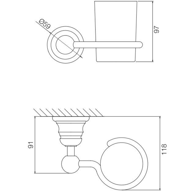 Стакан подвесной Fima Carlo Frattini Accessori F6063/1OR (золотой)