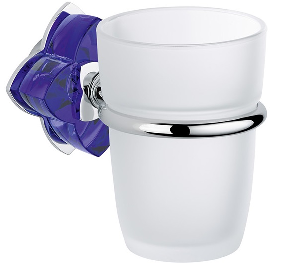 Стакан подвесной THG Petale de cristal bleu U6B-A02-536 (хром, синий хрусталь)