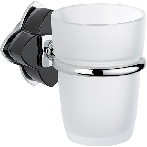 Стакан подвесной THG Petale de cristal noir U6D-A02-536 (хром, черный хрусталь)