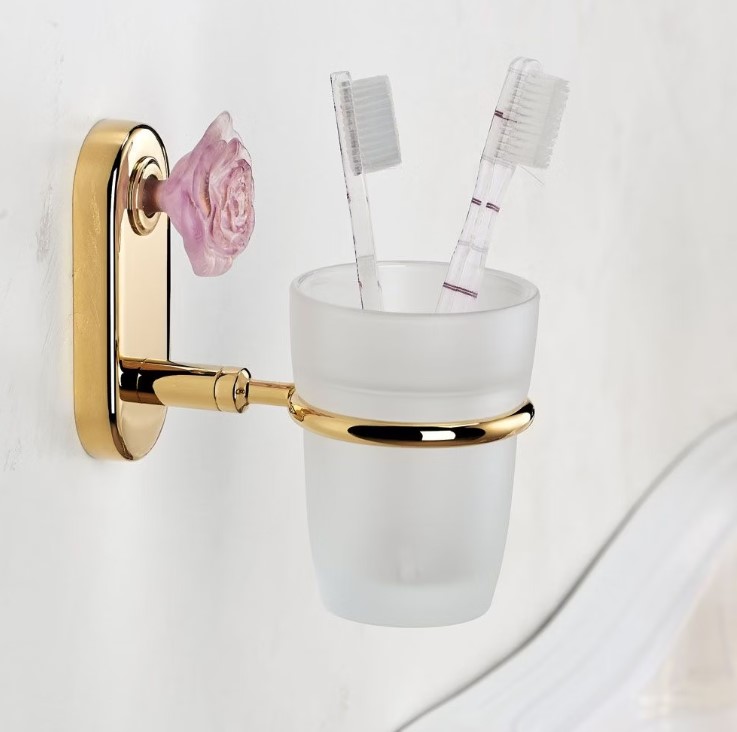 Стакан подвесной THG Rose U5J-F01-536 (золотой, розовый)