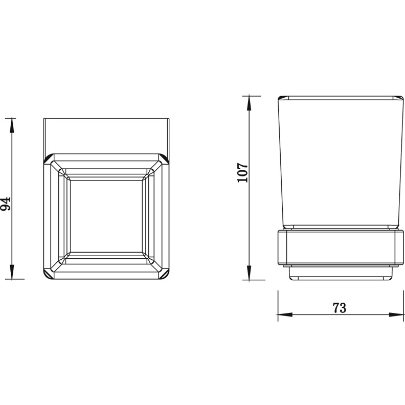 Стакан подвесной Whitecross Cubo CU2430CR (хром)