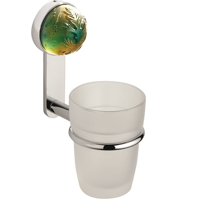 Стакан стеклянный подвесной THG Flore U5A-A02-536 (хром, оранжевый хрусталь)