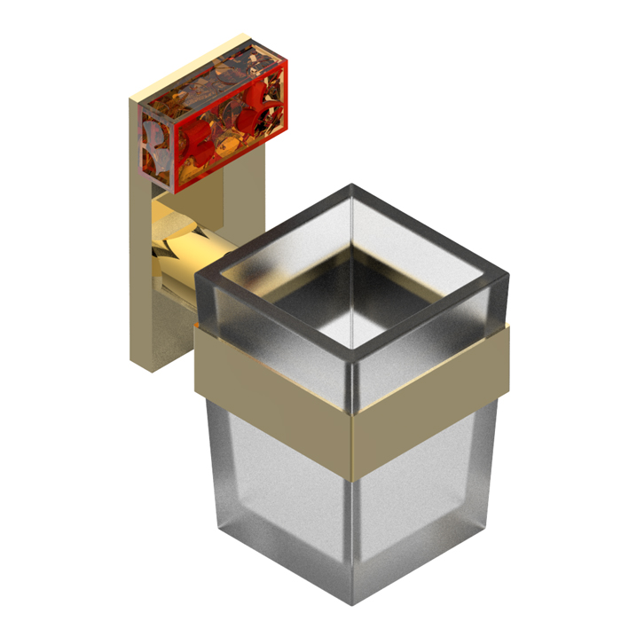 Стакан стеклянный подвесной THG Ginkgo U5E-F01-536 (золотой, оранжевый хрусталь)