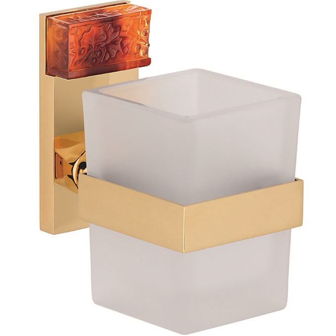 Стакан стеклянный подвесной THG Ginkgo U5E-F01-536 (золотой, оранжевый хрусталь)