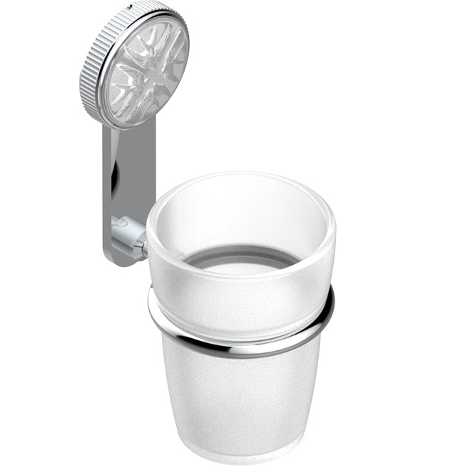 Стакан стеклянный подвесной THG Hirondelles A4J-A02-536 (хром, прозрачный)