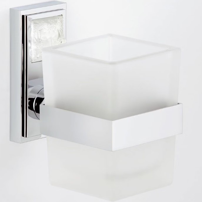 Стакан стеклянный подвесной THG Masque de Femme metal lisse A2U-A02-536 (хром)