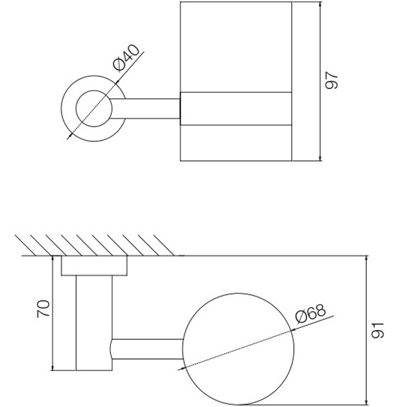 Стакан стеклянный с держателем подвесной Fima Carlo Frattini Rotola F6003/1CR (хром)
