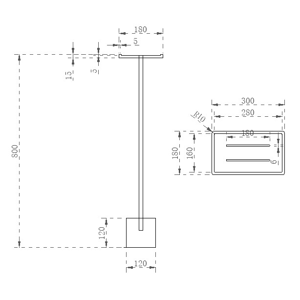 Стойка для ванной комнаты Abber Stein AS1635MB 30x18x80 (черный матовый)