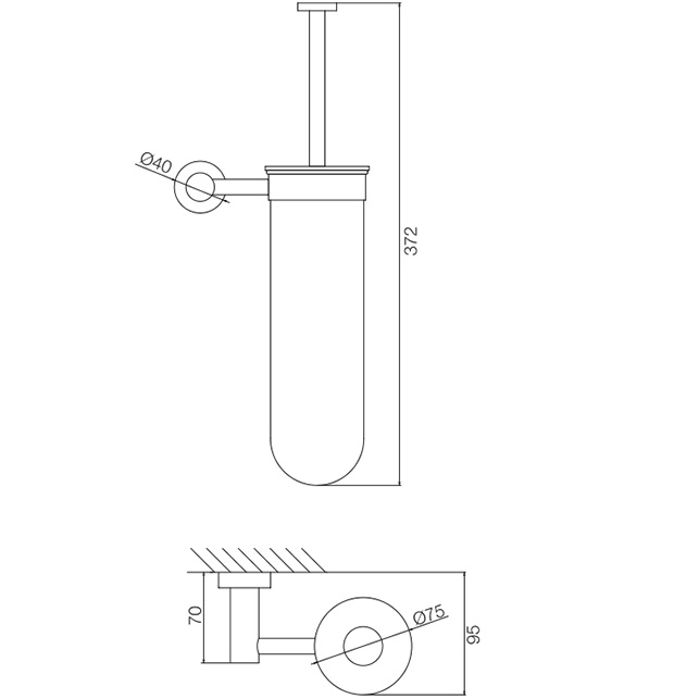 Туалетный ёршик подвесной Fima Carlo Frattini Accessori F6006/1NS (черный матовый)