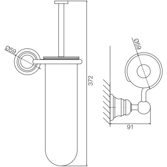Туалетный ёршик подвесной Fima Carlo Frattini Accessori F6066/1CR (хром)