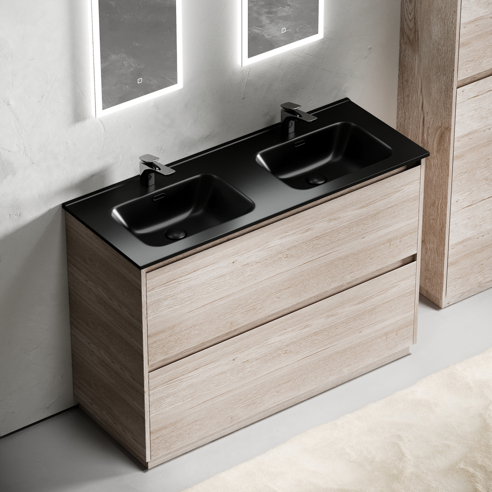 Тумба напольная Sancos Либра напольная (Libra Floor) LB120F-2EG 119х45х84 (дуб галифакс), для двойной раковины